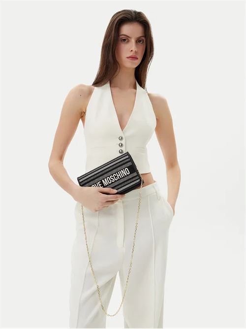 BORSA CANVAS NERO+PU NERO LOVE MOSCHINO | JC4241PP0MKO1/00A